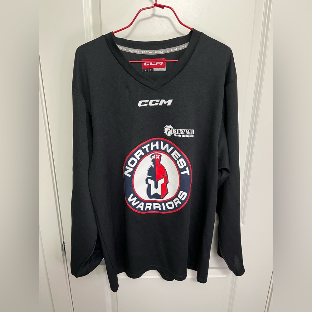 CCM Men's Black Northwest Warriors Hockey Jersey in size S